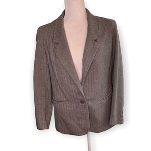 B.B.I. Black White Houndstooth Wool Blazer SZ 10